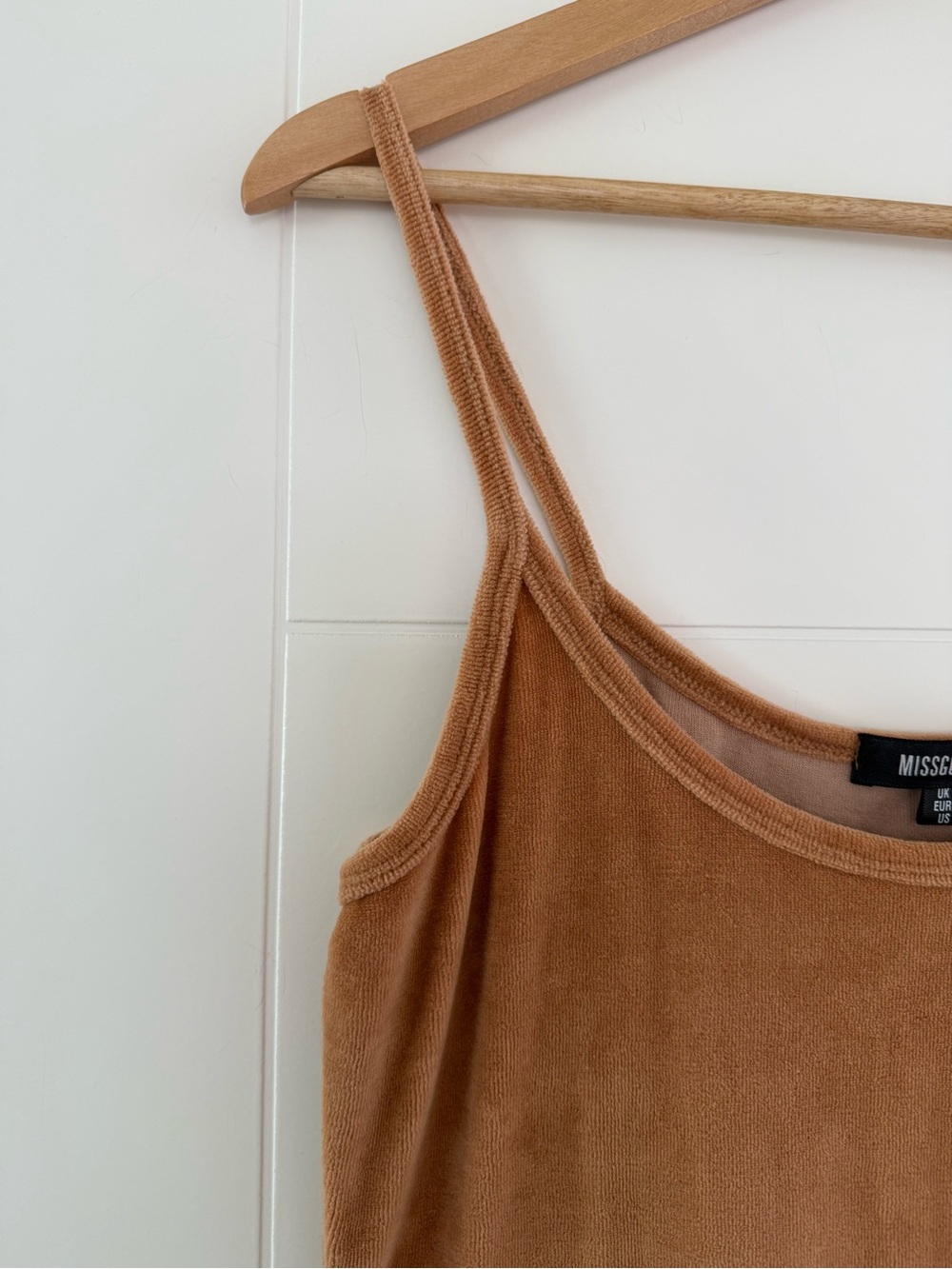 Missguided Camel Velour Sun Dress, size 8. - Picture 4 of 7